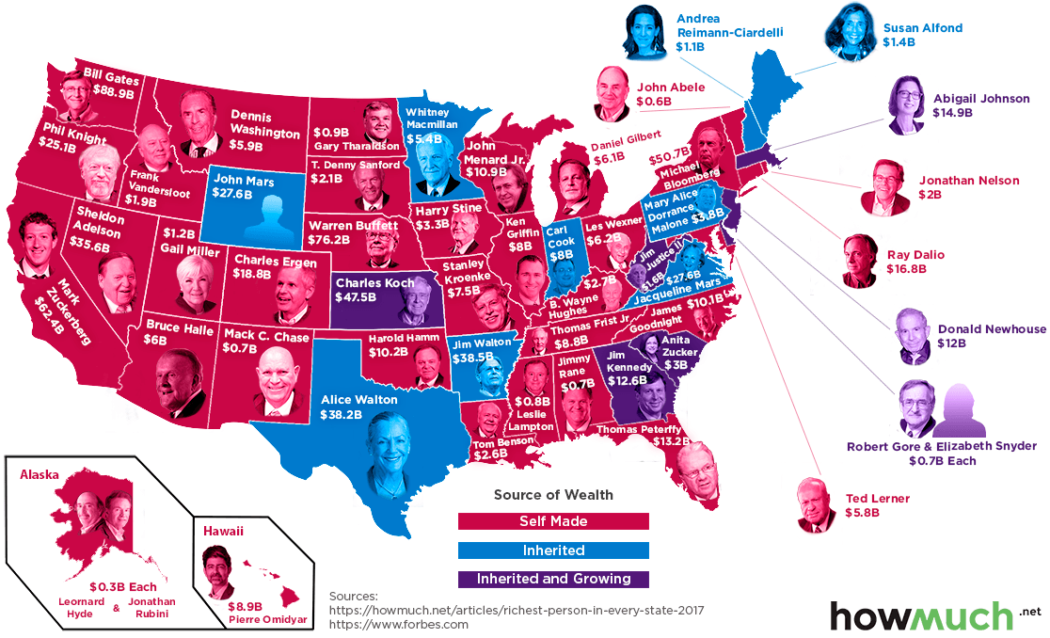 Infographic The Richest Person in Every U.S. State in 2017