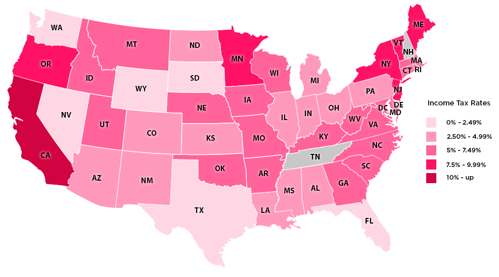 Which U S States Have The Lowest Income Taxes 