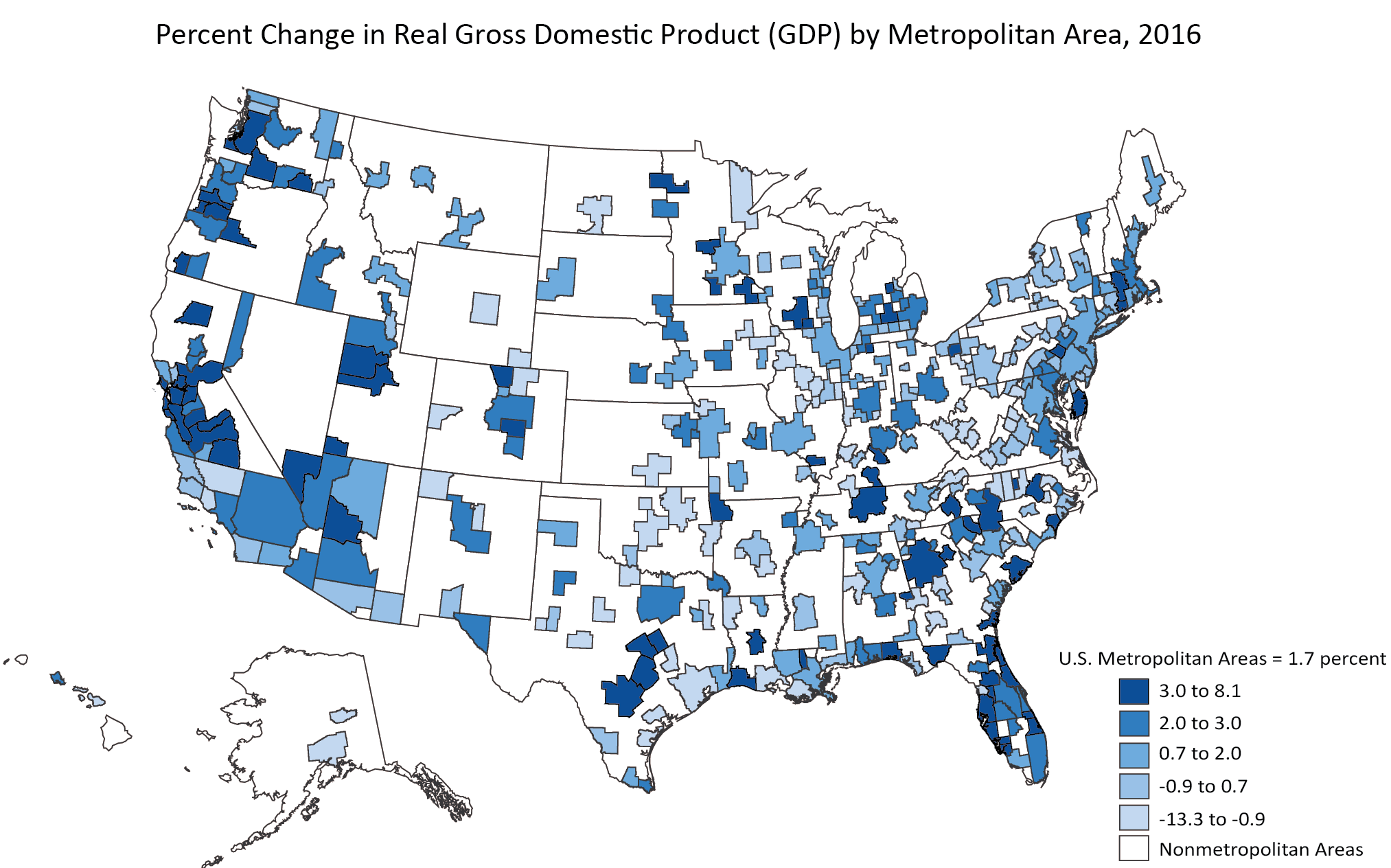 Map  Economic Might by U S  Metro Area - 92