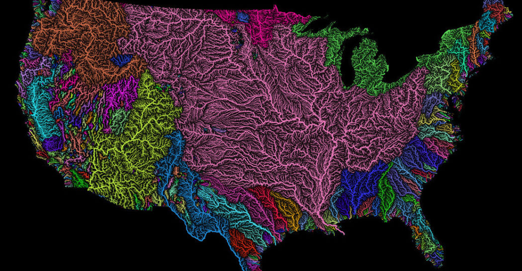 Mapped The Drainage Basins Of The Worlds Longest Rivers