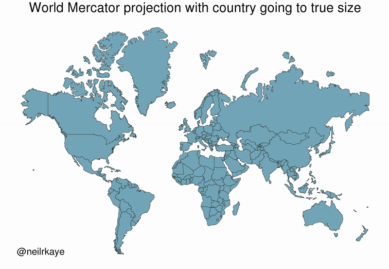 Mercator Misconceptions Clever Map Shows The True Size Of Countries