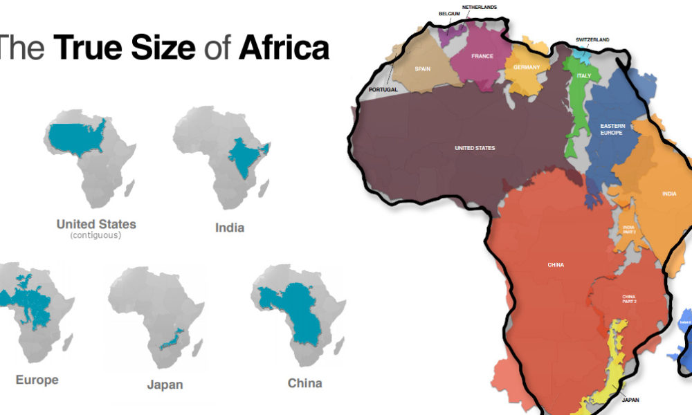 true size of africa map Mapped Visualizing The True Size Of Africa Visual Capitalist true size of africa map