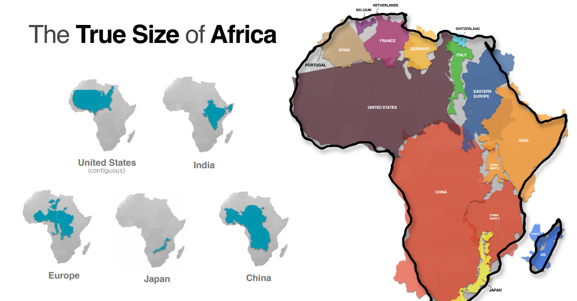The true size of countries - Comparing real sizes 
