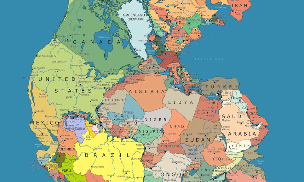 map of all continents together Incredible Map Of Pangea With Modern Day Borders map of all continents together