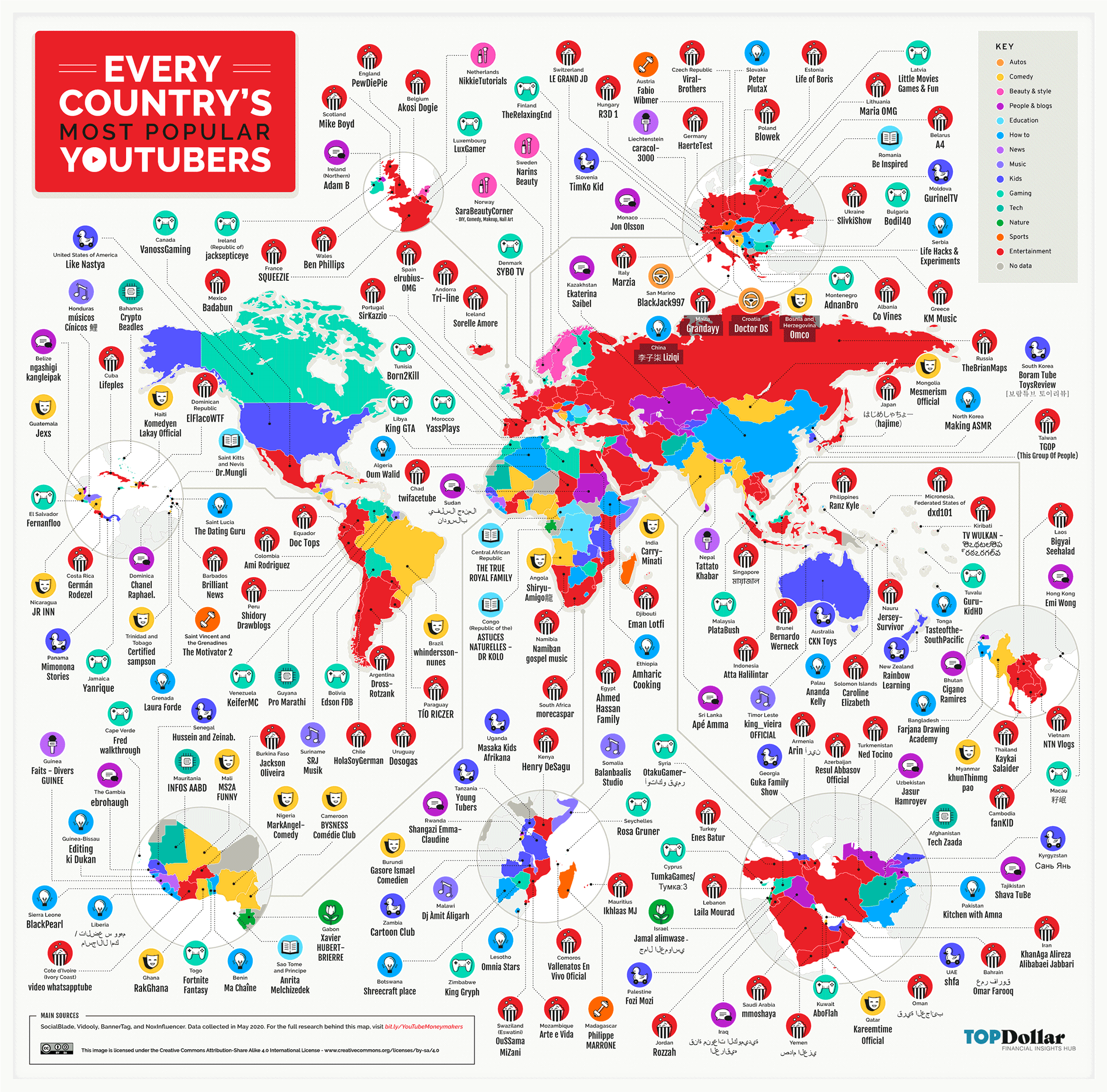 Who s The Most Popular YouTuber In Every Country 