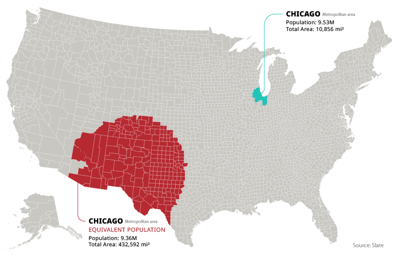 These Powerful Maps Show the Extremes of U.S. Population Density