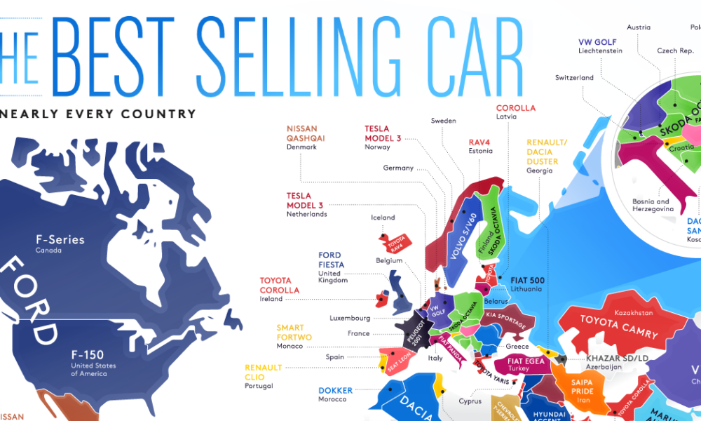 Mapped: The Best-Selling Vehicles in the World by Country
