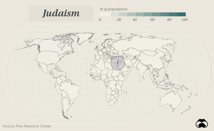 Judaism Religious Map 
