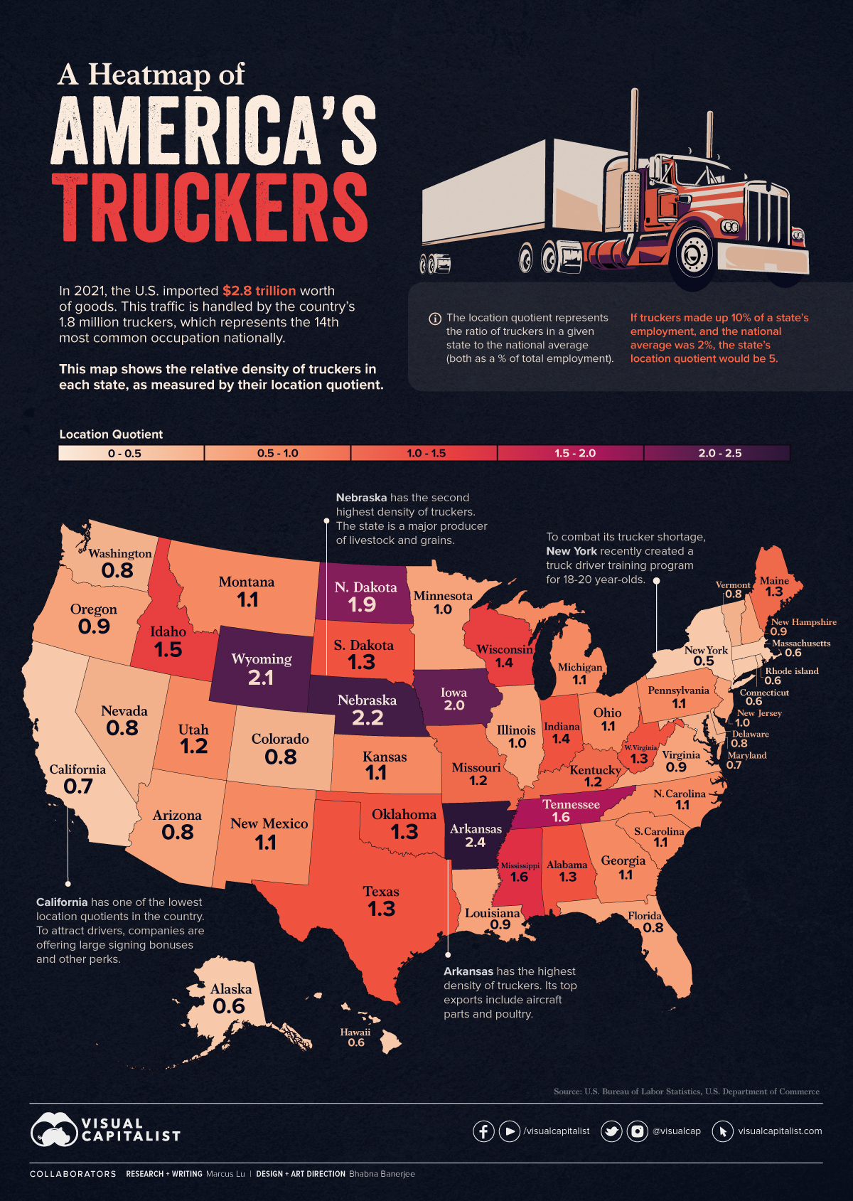 Mapped Where America’s Truckers Live, by State Search Hour X 2
