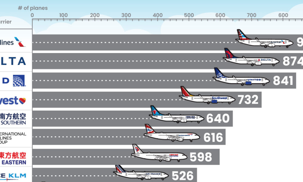 Visualizing Well-Known Airlines by Fleet Composition