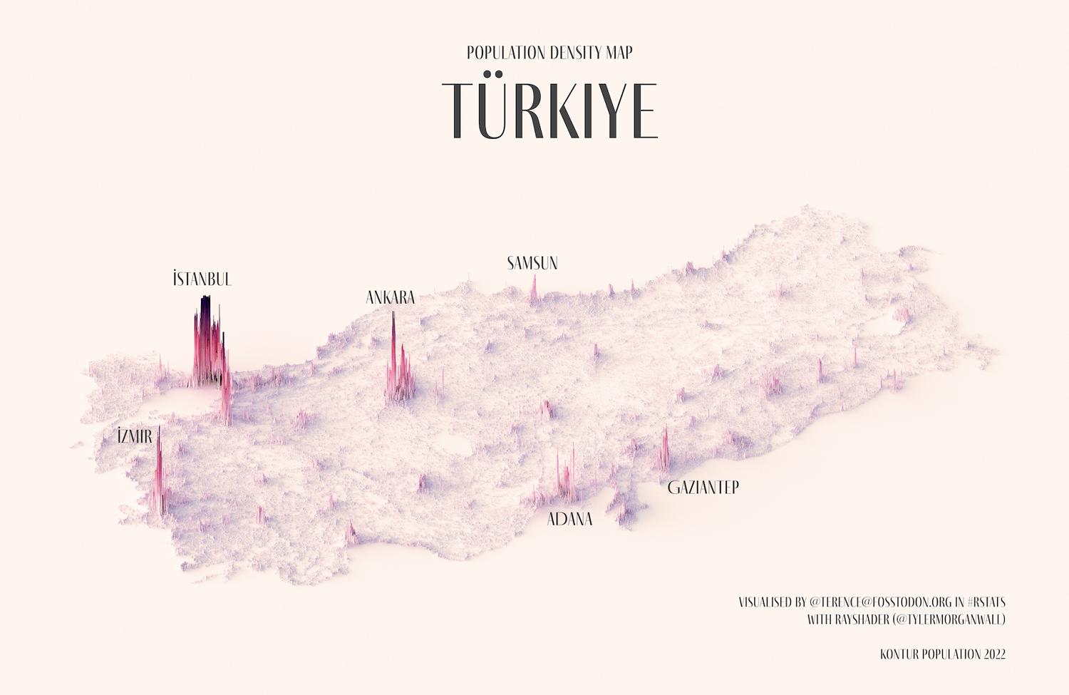 Visualizing Population Density in Turkey Full Size