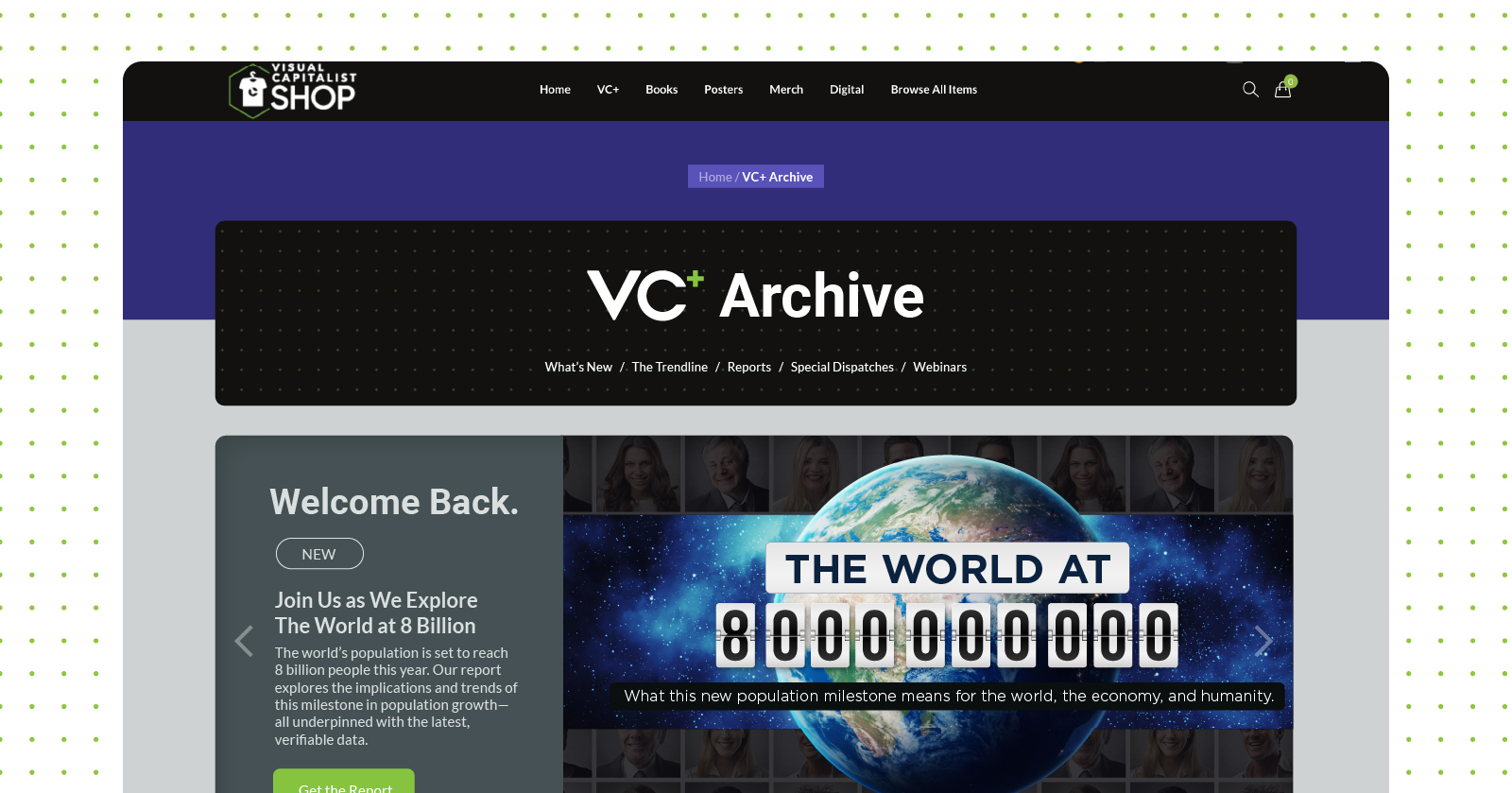 VC+ archive site mockup