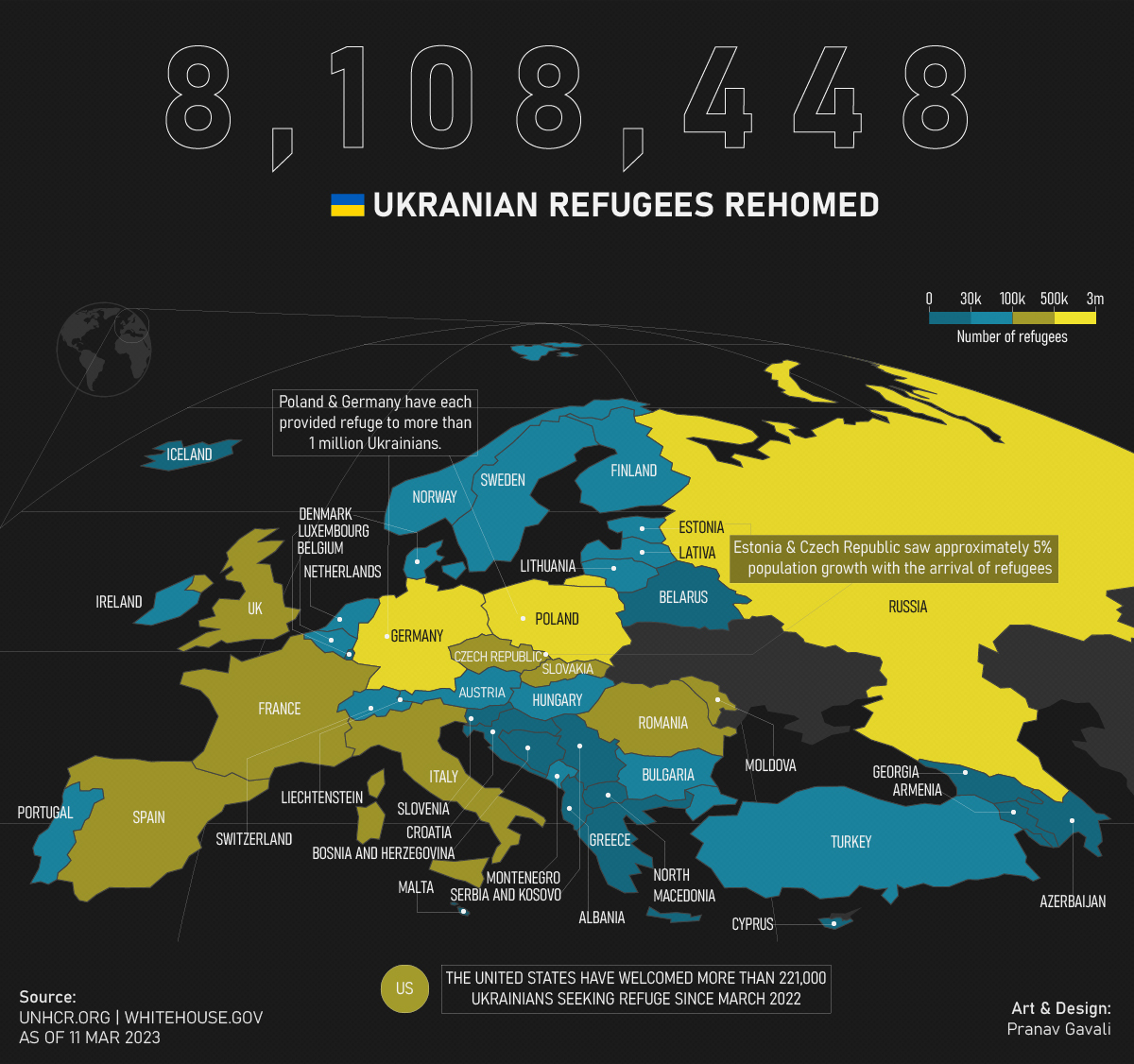 Mapped Ukrainian Refugee Destinations By The Numbers