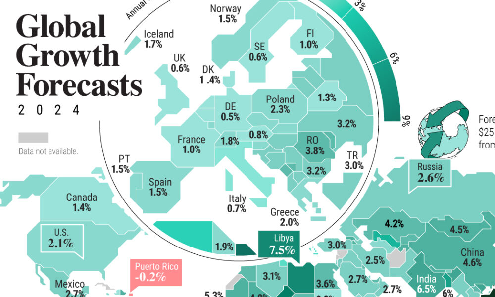 Mapped GDP Growth Forecasts in 2024