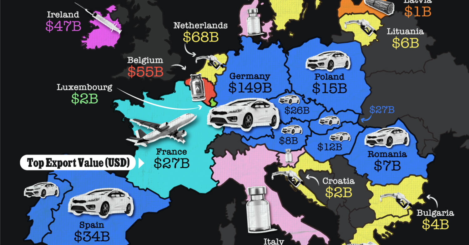 Mapped: The Top Export in Each EU Country