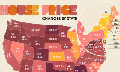 This map shows the change in housing prices by state in 2024.