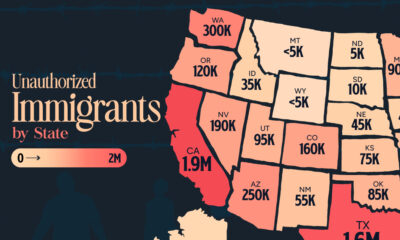 In this graphic, we map the number of unauthorized immigrants by U.S. state.