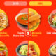 A ranking of America's most-ordered takeout food on DoorDash in 2013 and 2023.