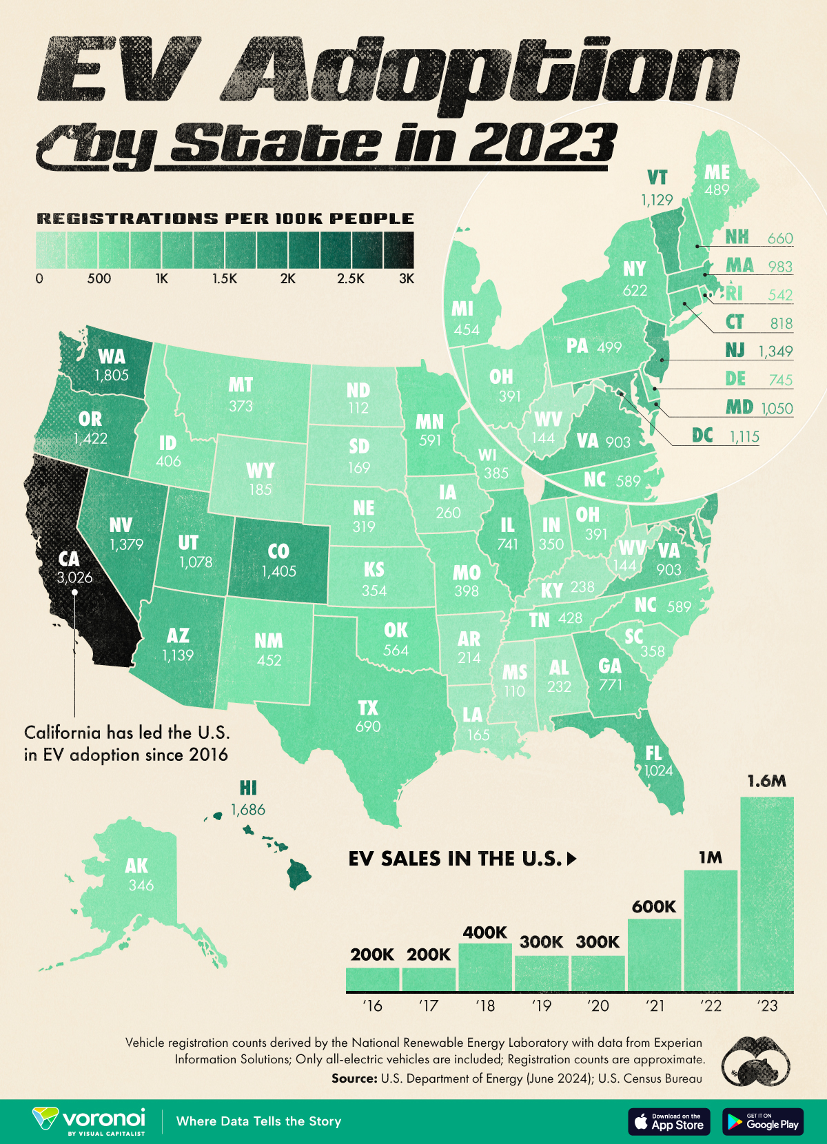 This map shows eve adoption by state in 2023.