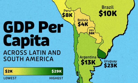 Mapped Visualizing Gdp Per Capita Worldwide In 2021