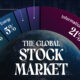 Pie chart showing the global stock market by sector in 2025.